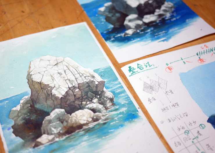 【水彩技法】學會這招，畫面瞬間有層次：掌握重疊法的技巧