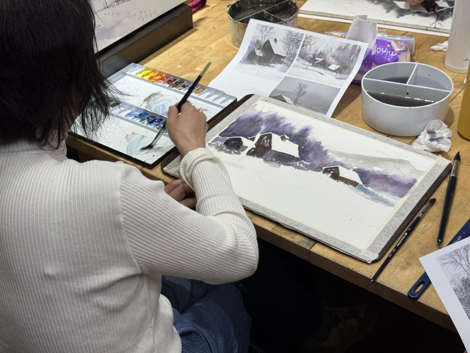 非藝空間水彩課程教學上課拍攝之一